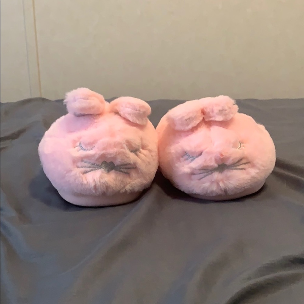 Pink bunny slippers